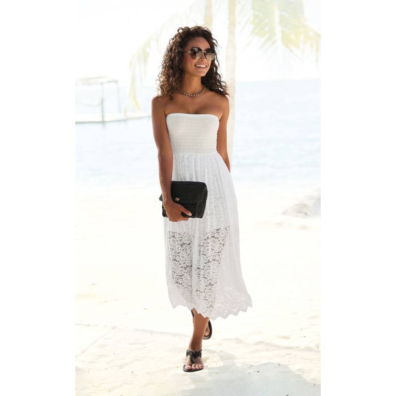 LASCANA 2-in-1-Kleid Damen weiß Gr.40 von Lascana