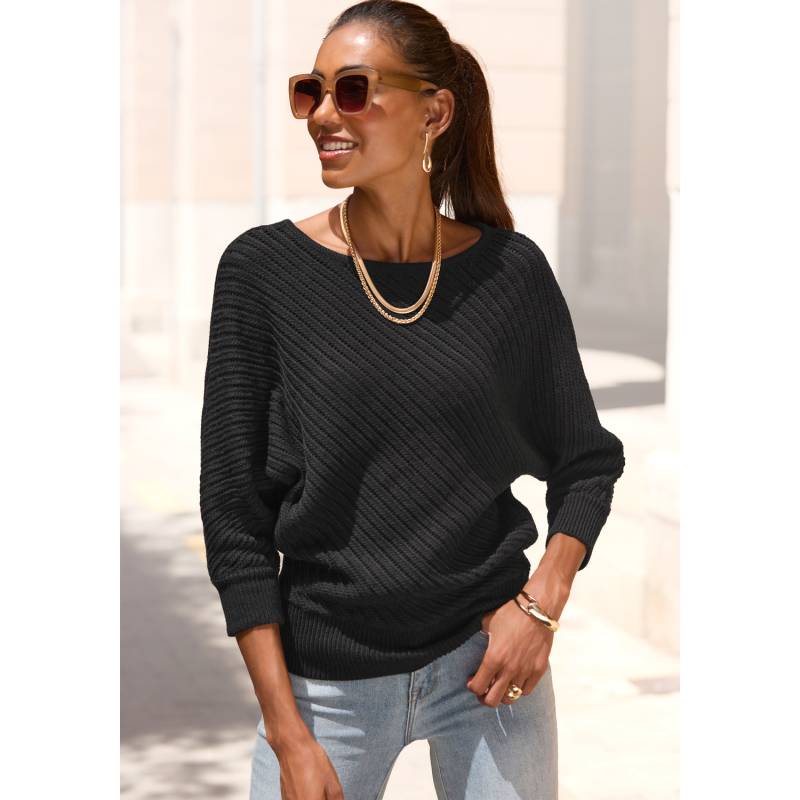 LASCANA 3/4 Arm-Pullover Damen schwarz Gr.40/42 von Lascana