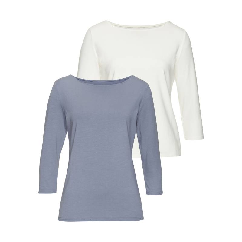 LASCANA 3/4-Arm-Shirt Damen hellblau, creme Gr.44/46 von Lascana