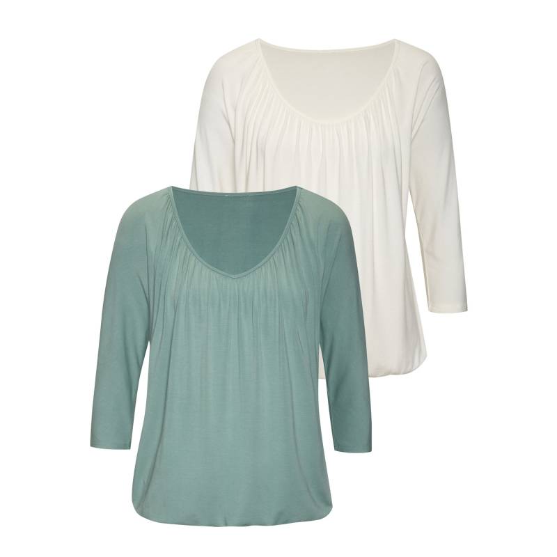 LASCANA 3/4-Arm-Shirt Damen mint, creme Gr.36/38 von Lascana