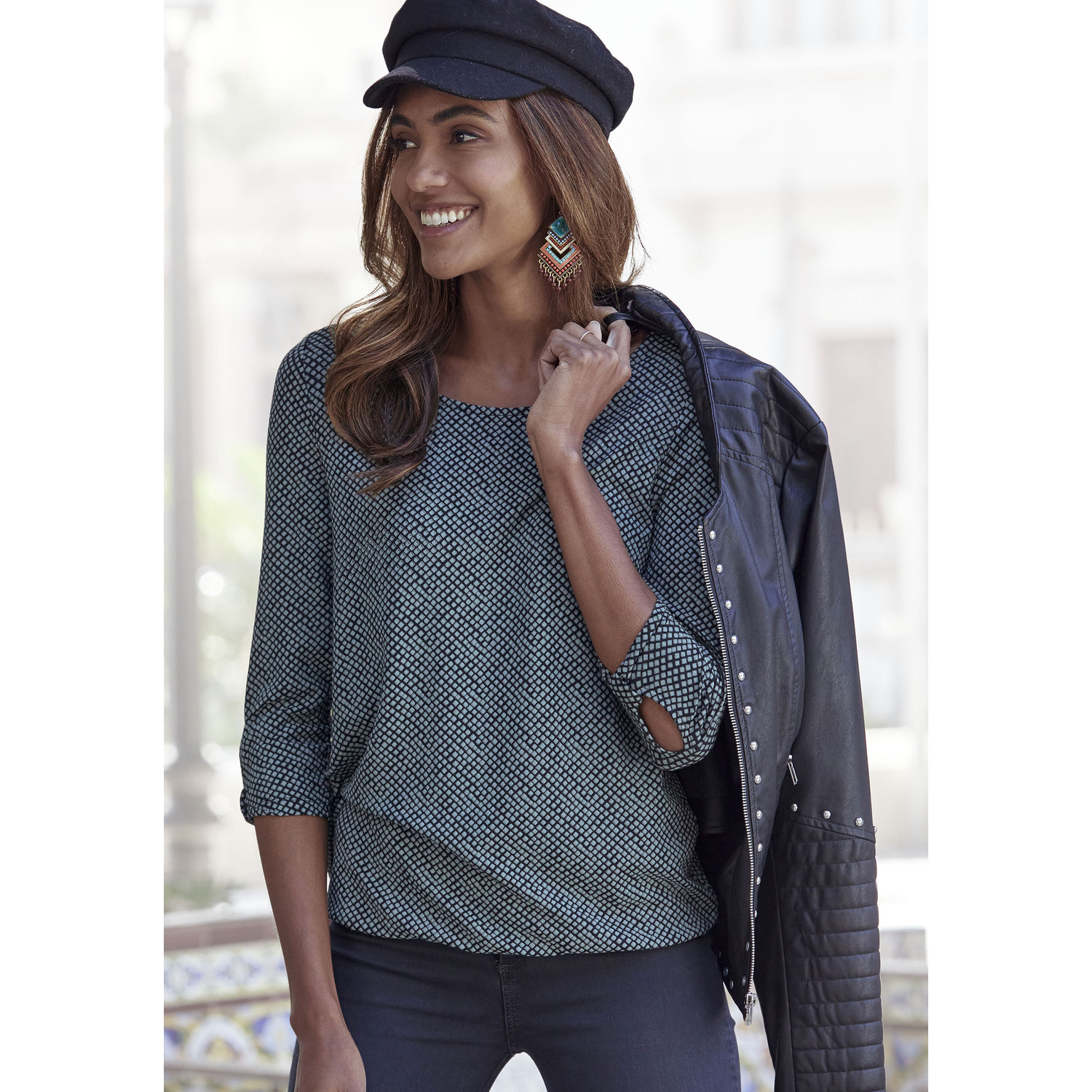 LASCANA 3/4-Arm-Shirt Damen schwarz Gr.48/50 von Lascana