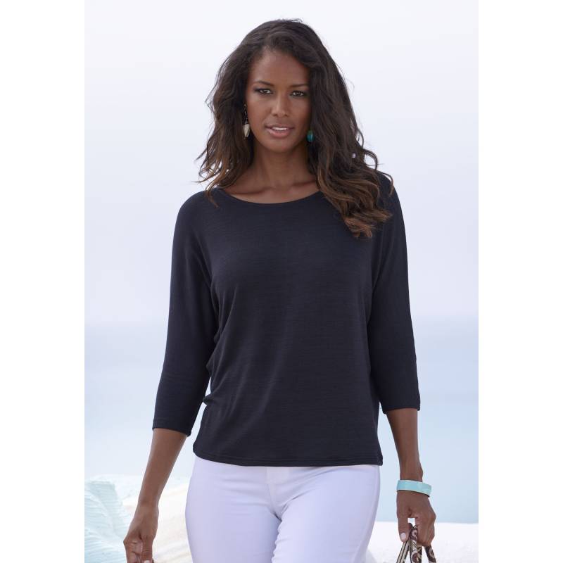 LASCANA 3/4-Arm-Shirt Damen schwarz Gr.48/50 von Lascana