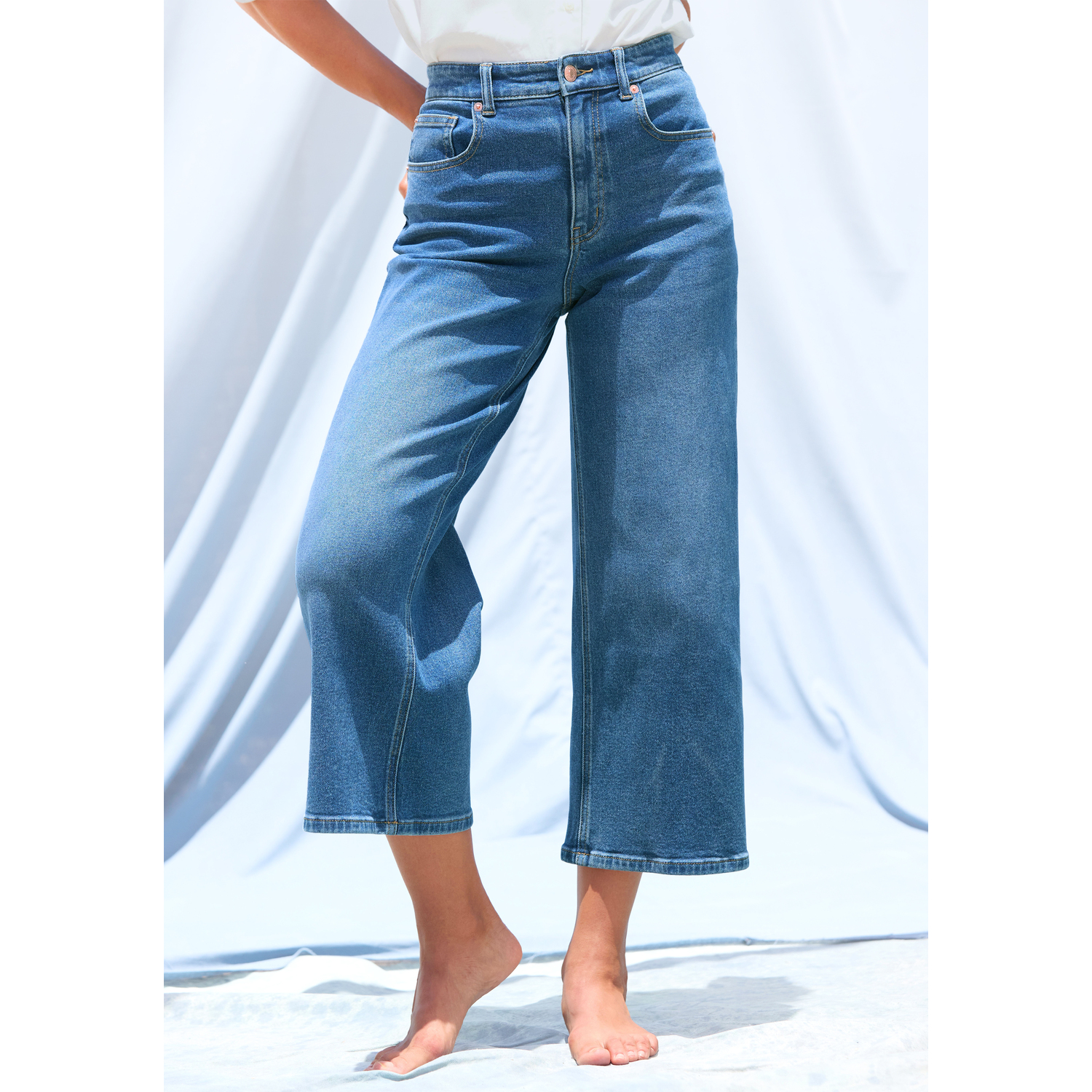LASCANA 7/8-Jeans Damen blue washed Gr.34 von Lascana