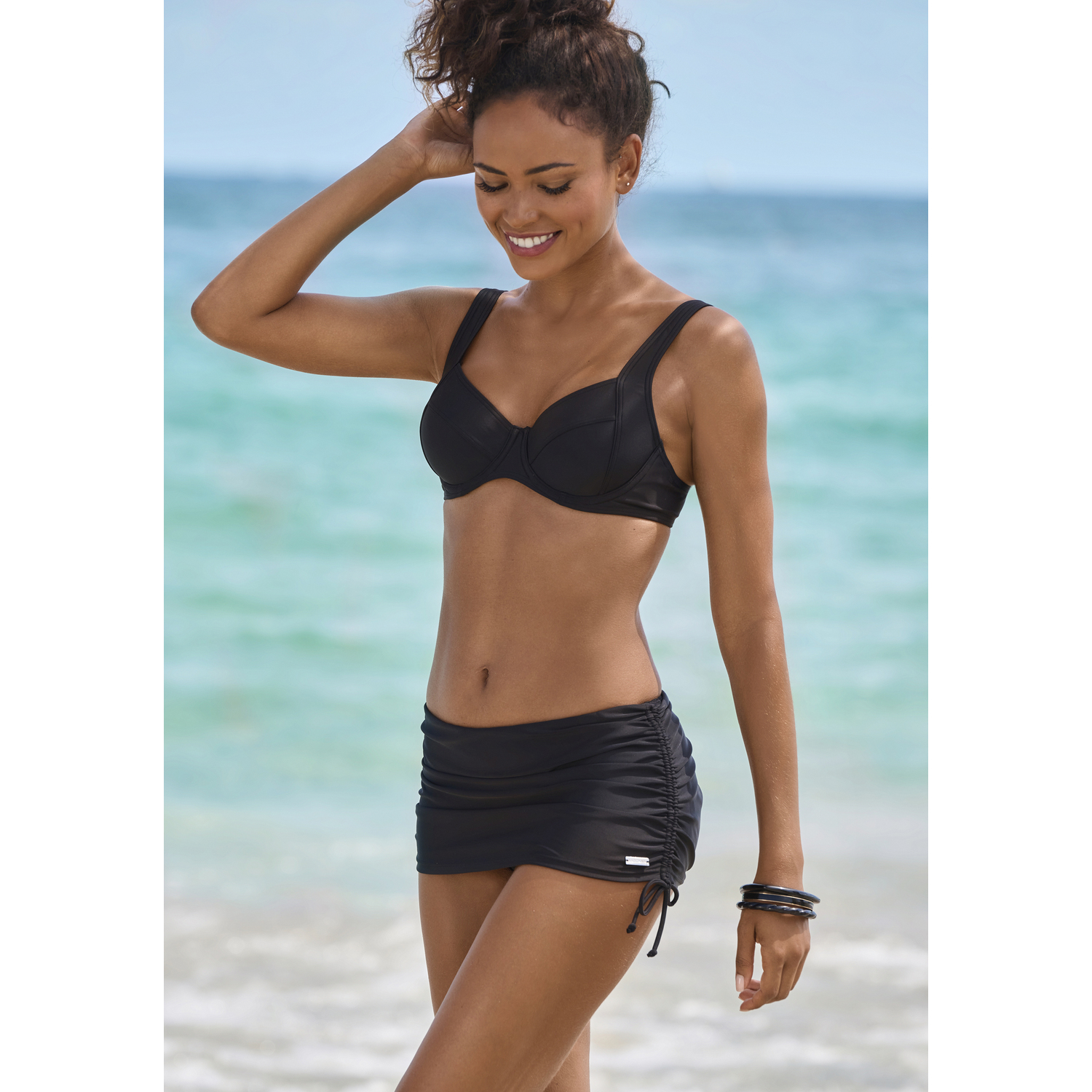 LASCANA Bade-Rock Damen schwarz Gr.40 von Lascana