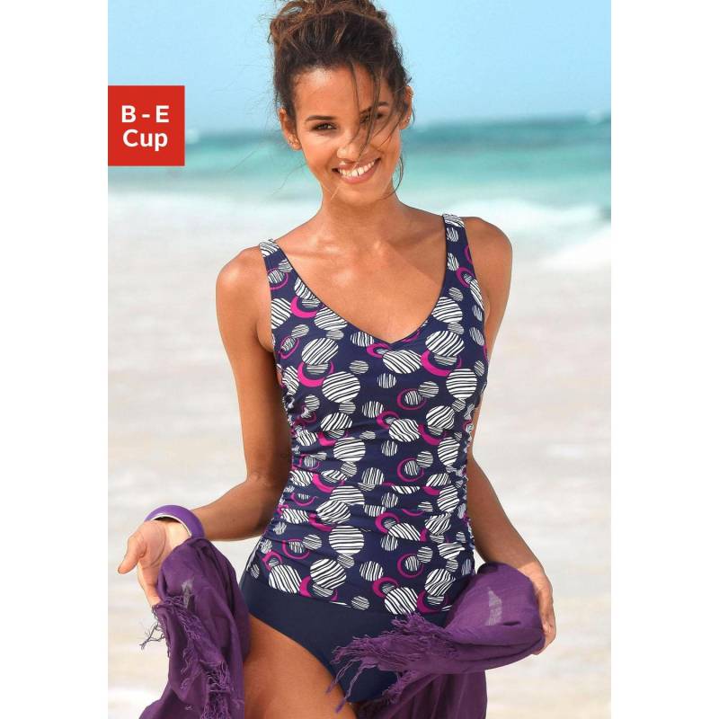 LASCANA Badeanzug Damen marine-bedruckt Gr.42 Cup E von Lascana