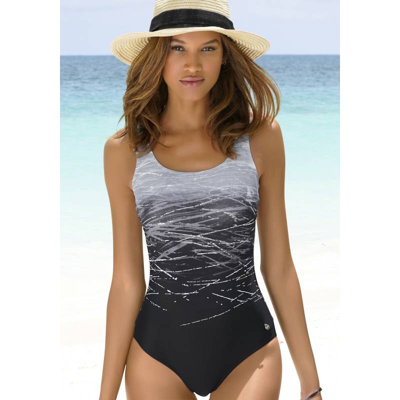 LASCANA Badeanzug Damen schwarz-grau Gr.40 Cup B von Lascana