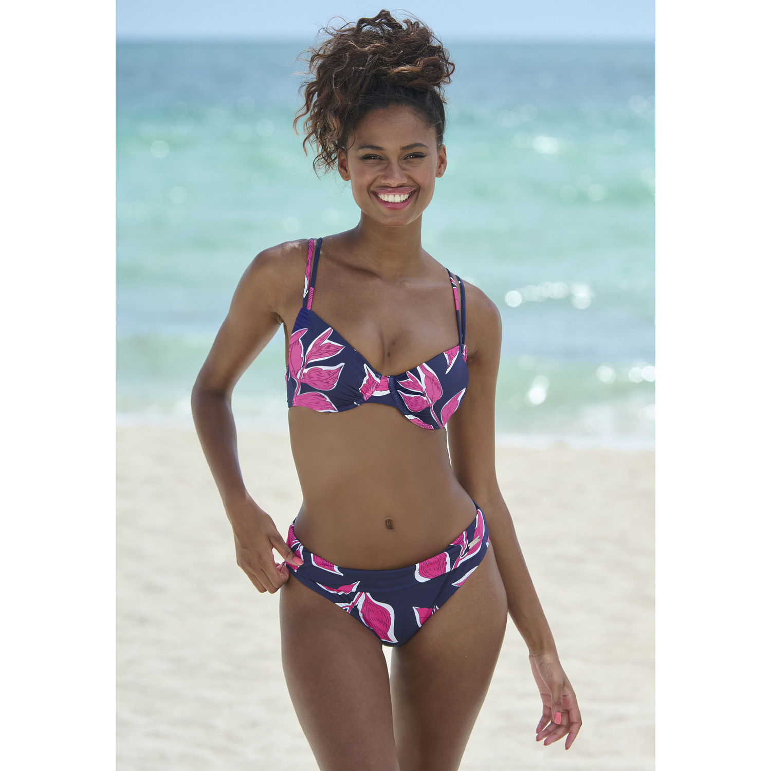 LASCANA Bikini-Hose Damen marine-bedruckt Gr.36 von Lascana
