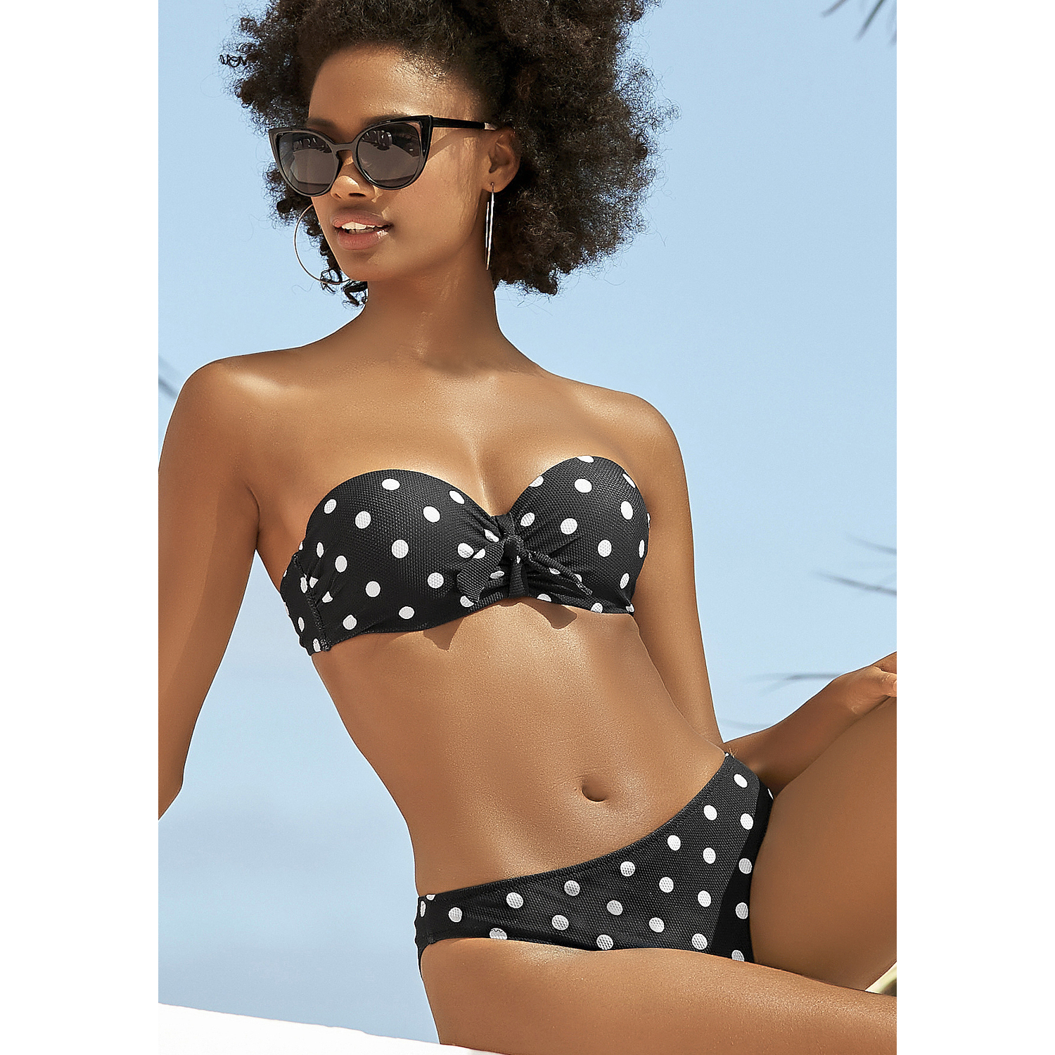 LASCANA Bikini-Hose Damen schwarz-weiß Gr.42 von Lascana