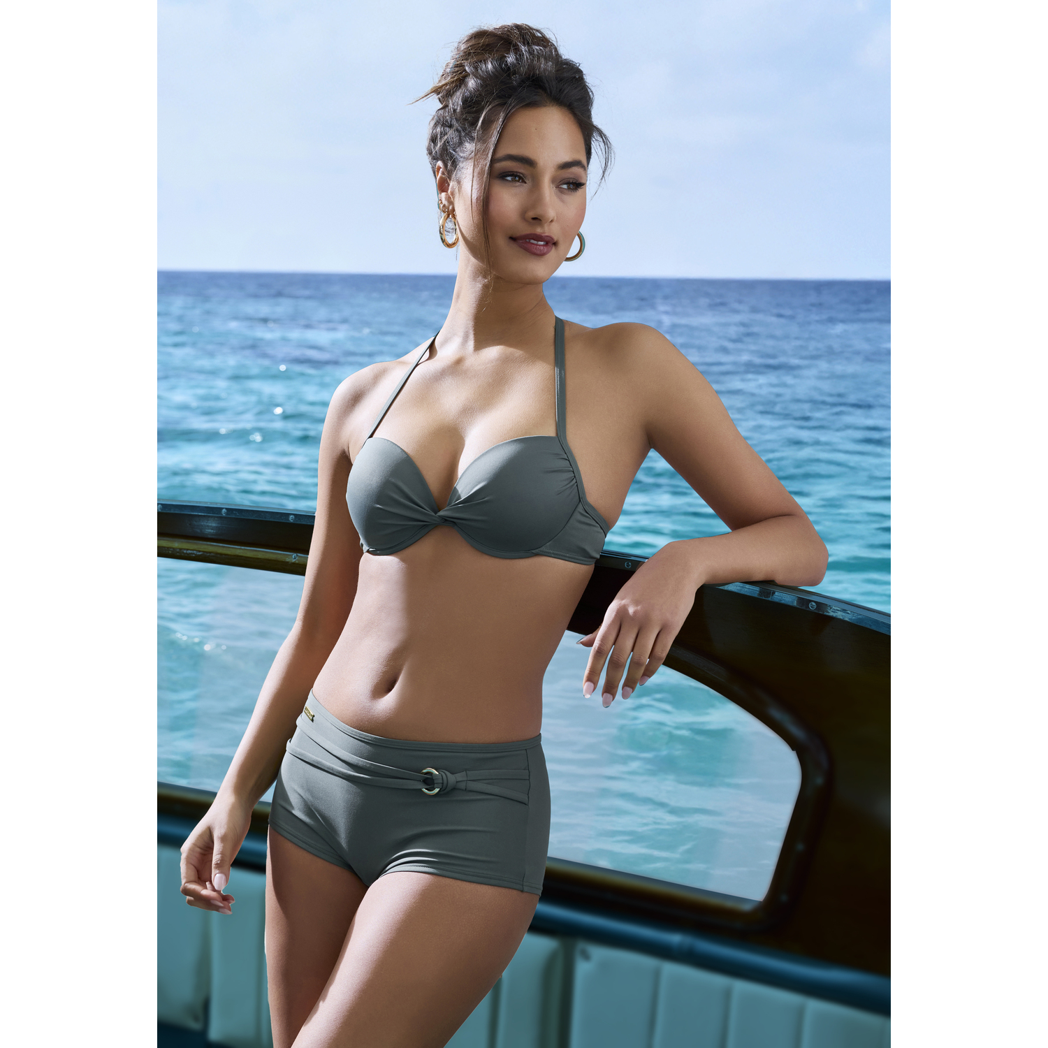 LASCANA Bikini-Hotpants Damen oliv Gr.38 von Lascana