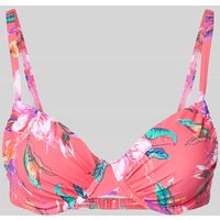 LASCANA Bikini-Oberteil mit floralem Muster in Pink, Größe 38/C von Lascana