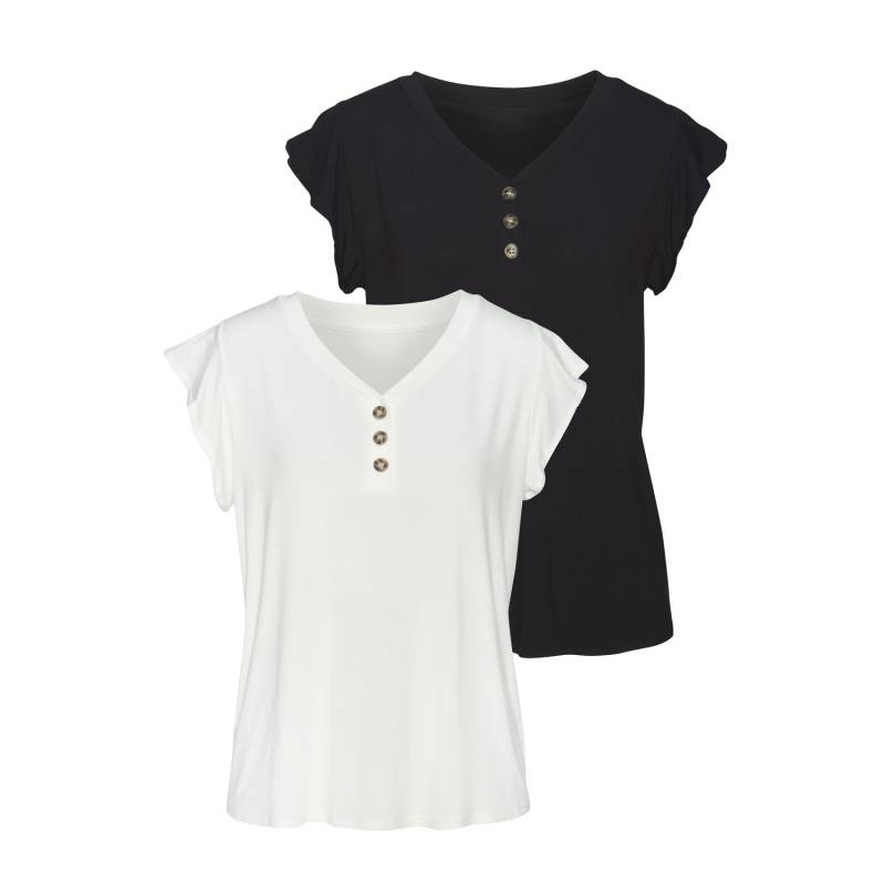 LASCANA Blusenshirt Damen creme, schwarz Gr.48/50 von Lascana