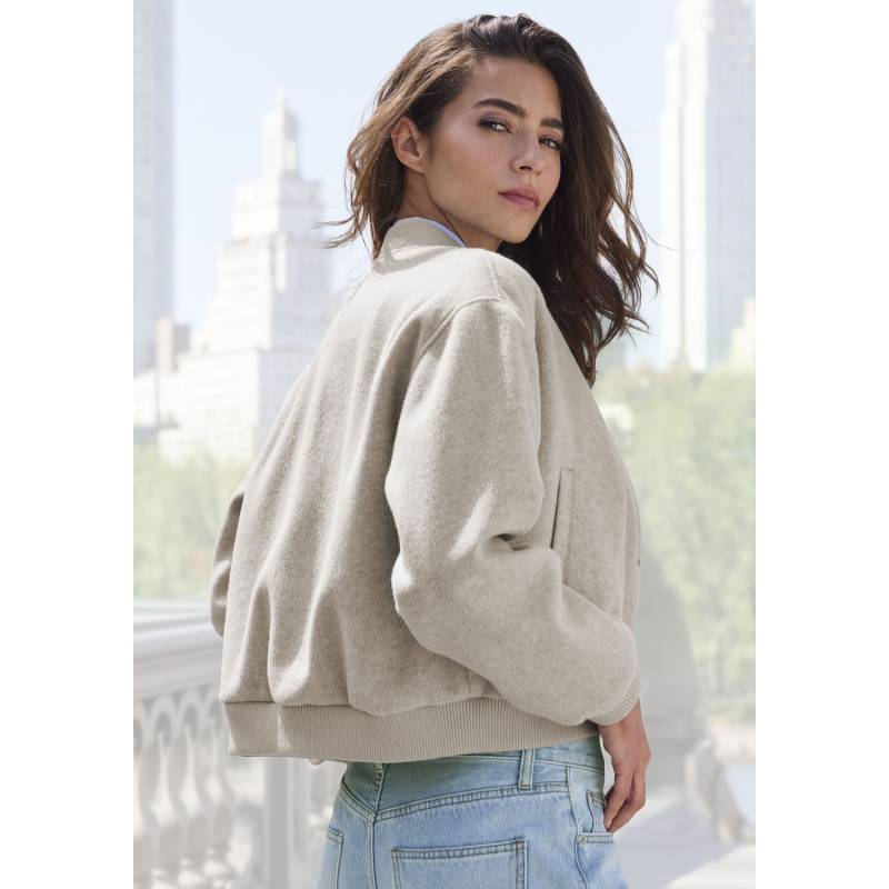 LASCANA Bomberjacke Damen sand meliert Gr.40 LASCANA Bomberjacke Damen sand meliert Gr.40 von Lascana