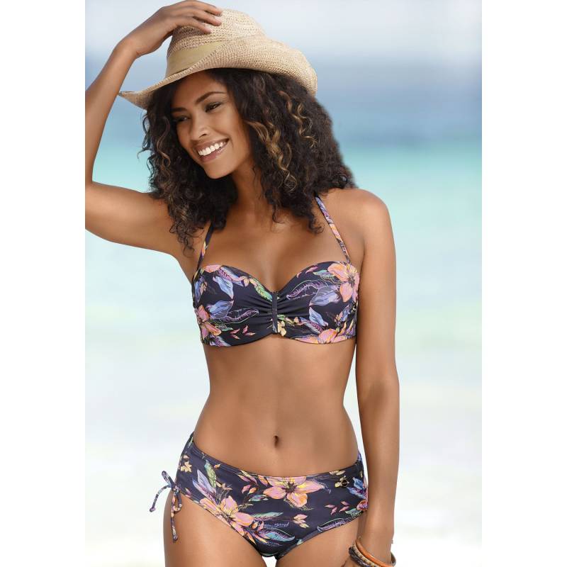 LASCANA Bügel-Bandeau-Bikini-Top Damen anthrazit-bedruckt Gr.36 Cup C von Lascana