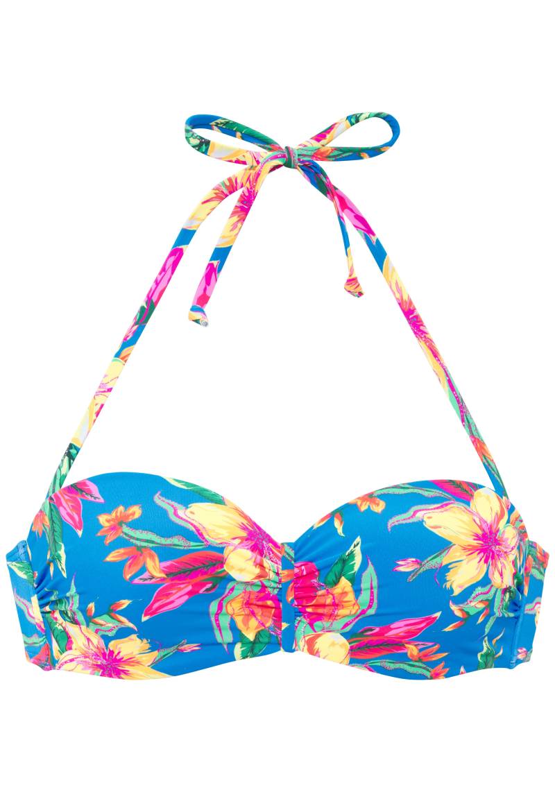 LASCANA Bügel-Bandeau-Bikini-Top "Malia" mit tropischem Print von Lascana