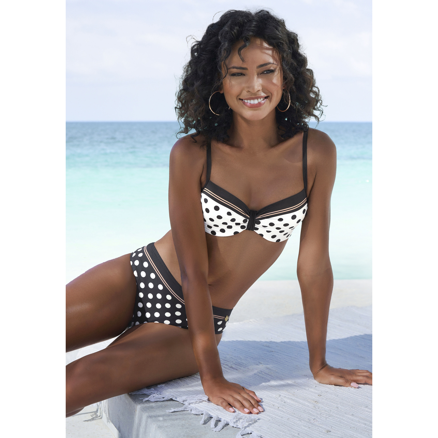 LASCANA Bügel-Bikini Damen schwarz/creme Gr.36 Cup D LASCANA Bügel-Bikini Damen schwarz/creme Gr.36 Cup D von Lascana