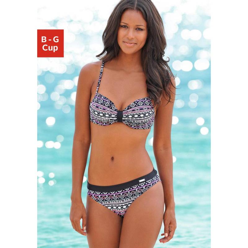 LASCANA Bügel-Bikini Damen schwarz-bunt Gr.44 Cup C von Lascana