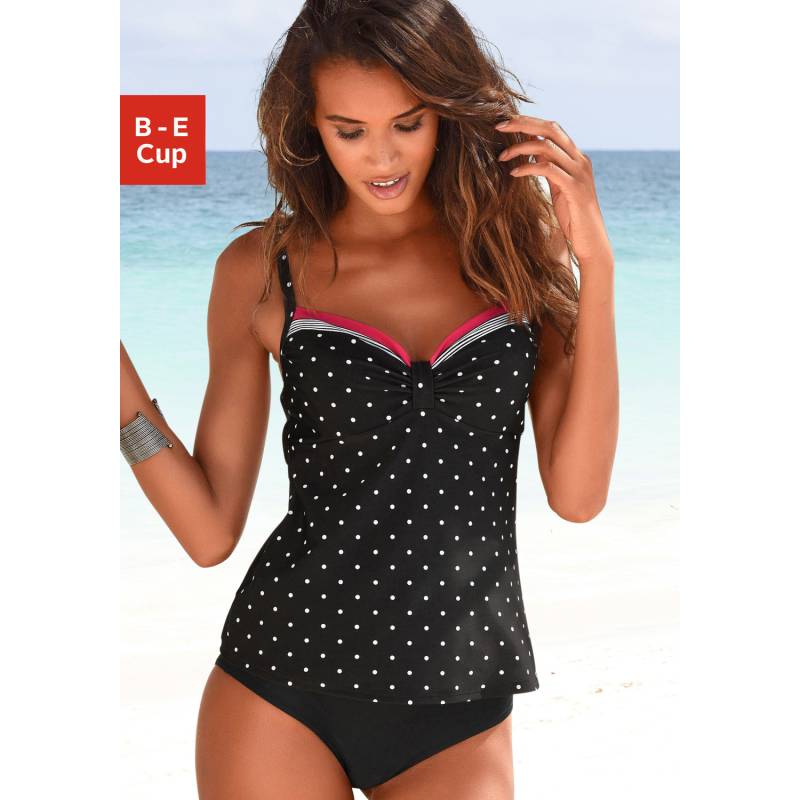 LASCANA Bügel-Tankini-Top Damen schwarz-rot Gr.36 Cup B von Lascana