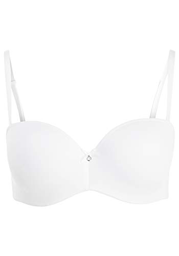 LASCANA Damen Multiway Bügel, mit abnehmbaren, normalen und transparenten Trägern Trägerloser BH, Weiß (White 140), (Herstellergröße: 90B) von Lascana