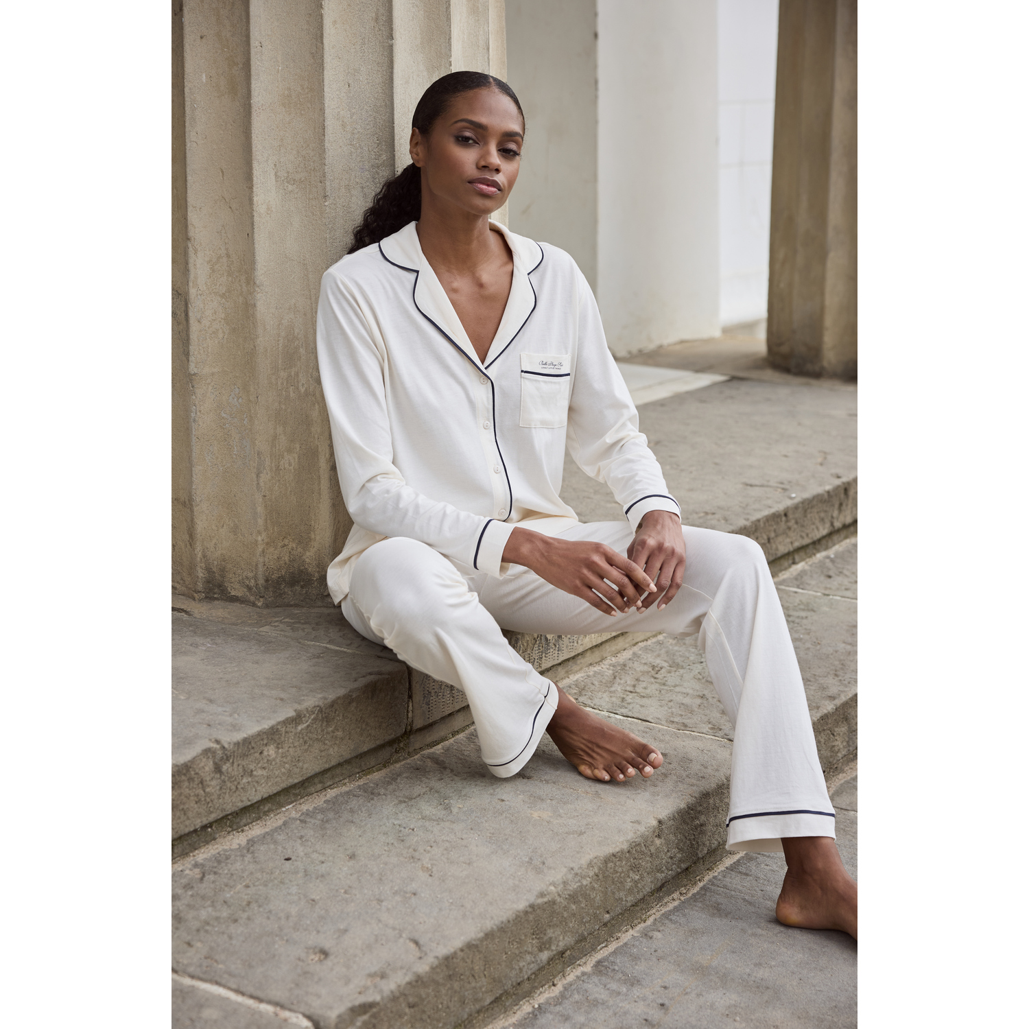 LASCANA Damen Pyjama ecru Gr.40/42 von Lascana