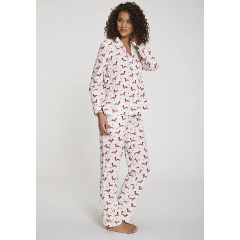 LASCANA Damen Pyjama weiß gemustert Gr.40/42 von Lascana