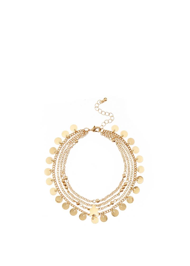 LASCANA Fußkette mit Anhänger "Boho Layer Look" Mehrreihige Fußkette, Fußketten Set, Fußkettchen mit Anhänger von Lascana