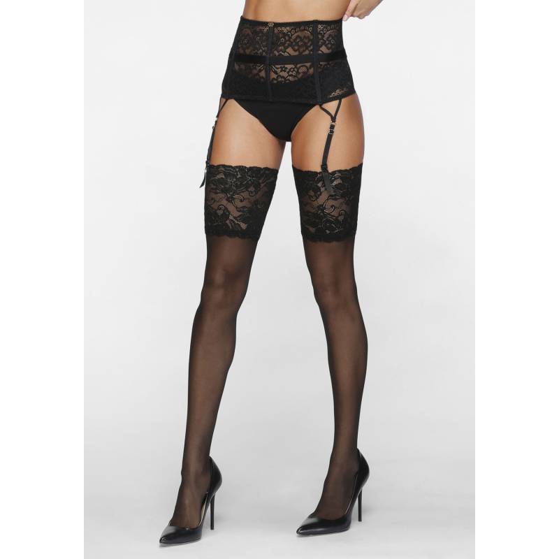 LASCANA Halterlose Feinstrümpfe Damen schwarz Gr.60-62 von Lascana