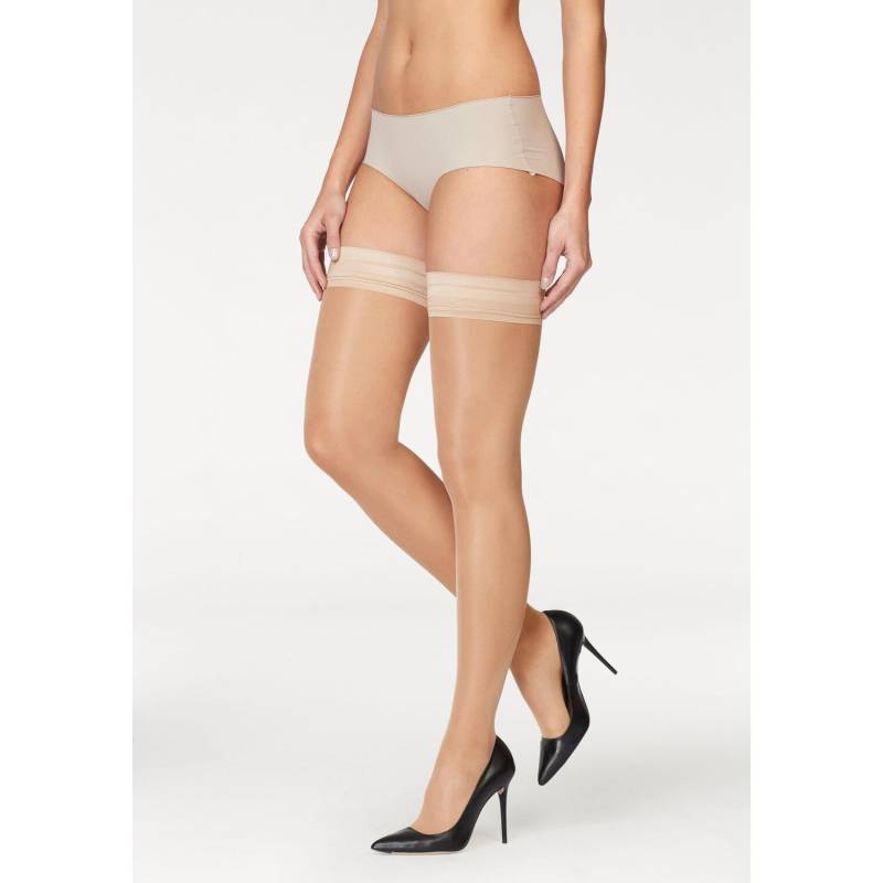 LASCANA Halterlose Feinstrümpfe Damen puder Gr.40/42 von Lascana