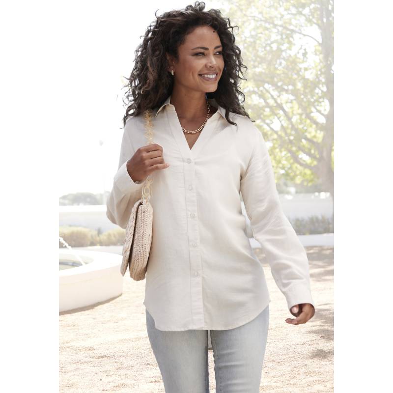 LASCANA Hemdbluse Damen natur Gr.42 von Lascana