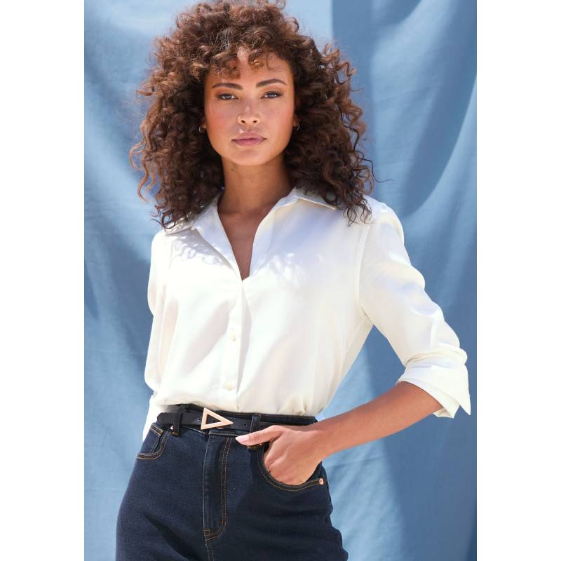 LASCANA Hemdbluse Damen weiß Gr.38 von Lascana