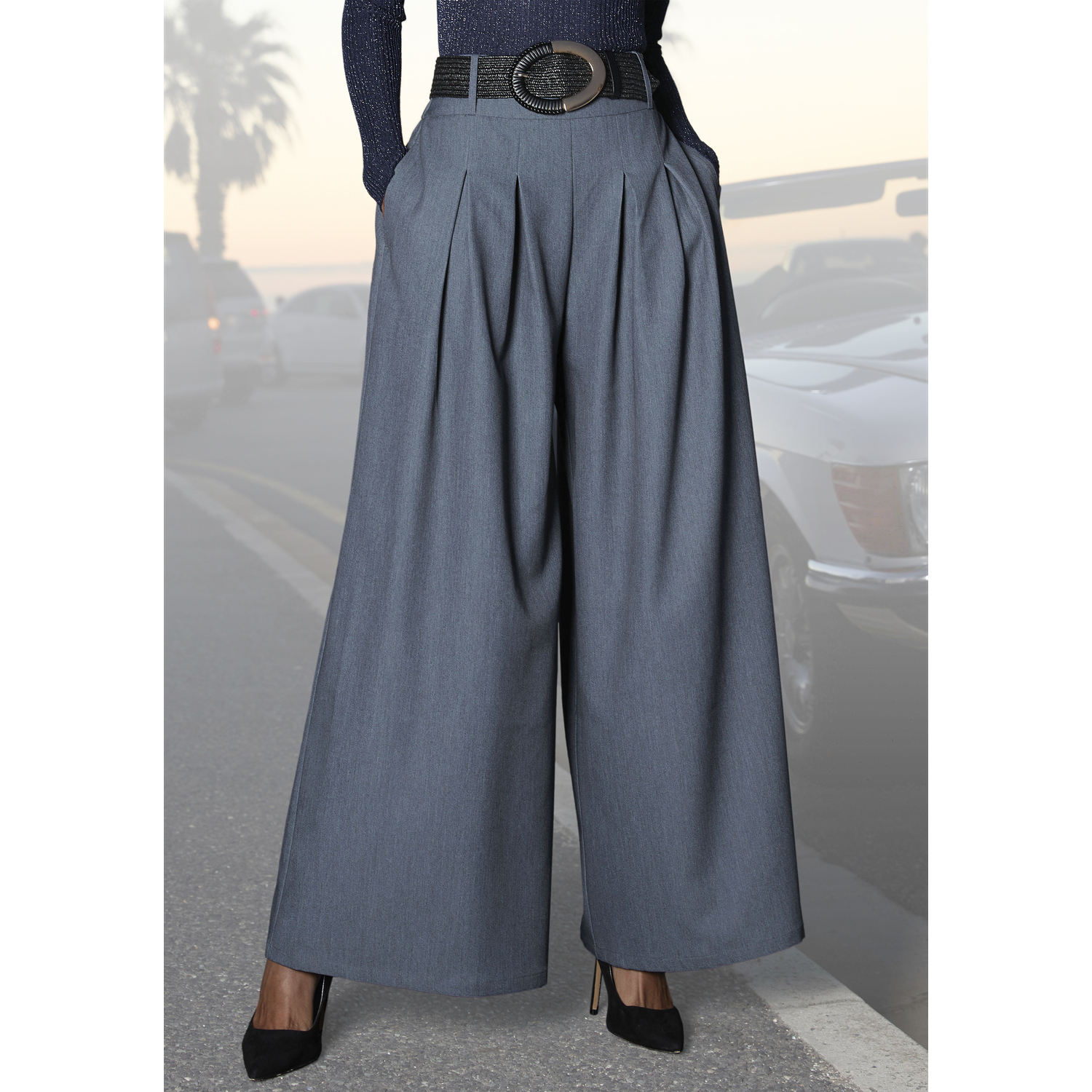 LASCANA Hosenrock Damen graublau Gr.38 von Lascana