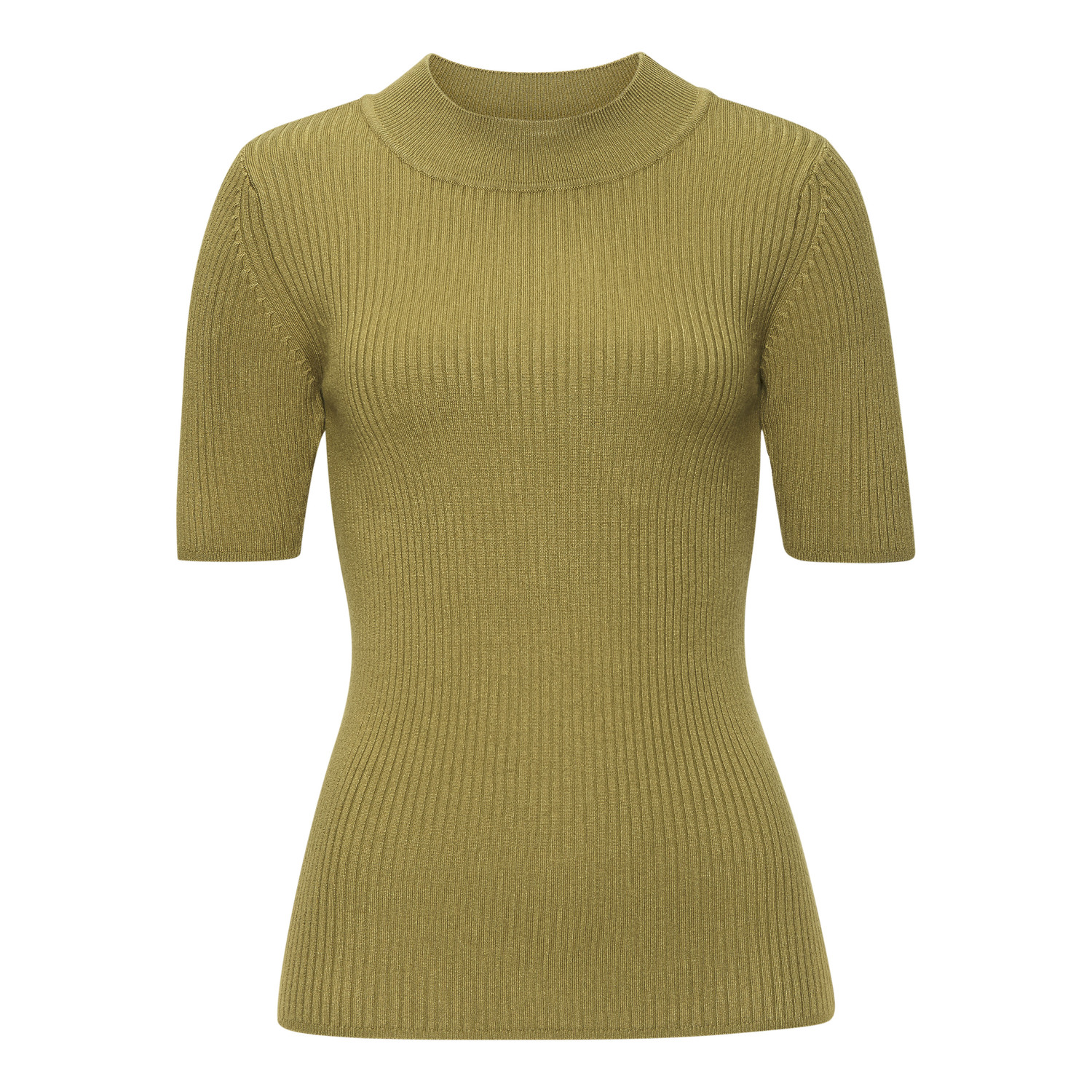 LASCANA Kurzarmpullover Damen moosgrün Gr.40/42 von Lascana