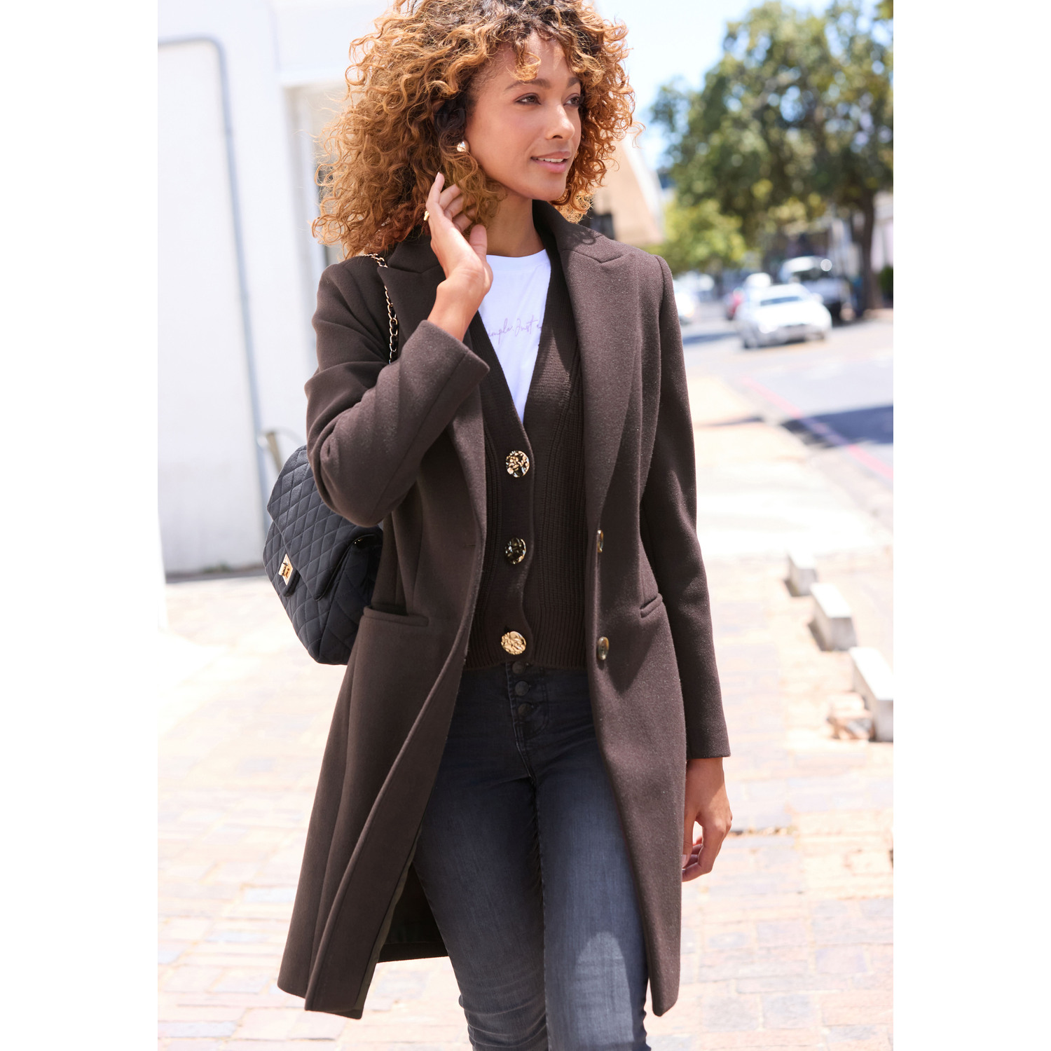 LASCANA Kurzmantel Damen braun Gr.42 von Lascana