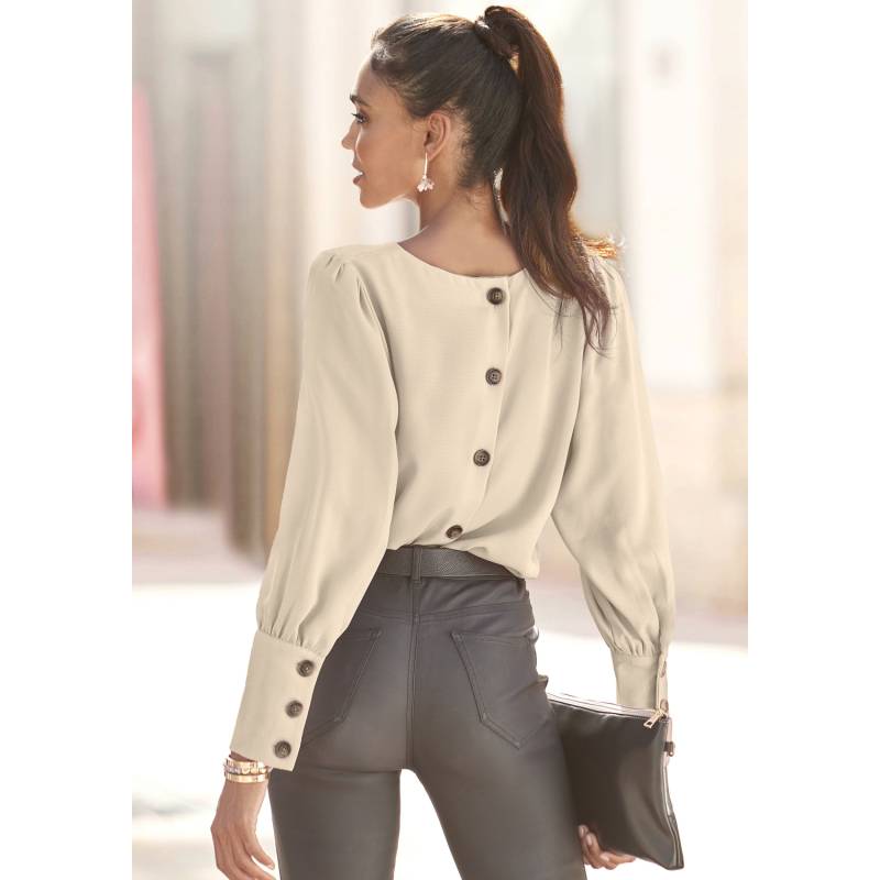 LASCANA Langarmbluse Damen creme Gr.42 von Lascana