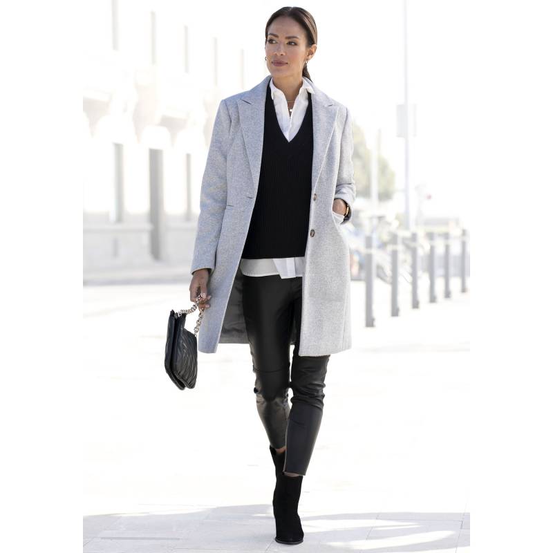 LASCANA Kurzmantel Damen grau-meliert Gr.36 von Lascana