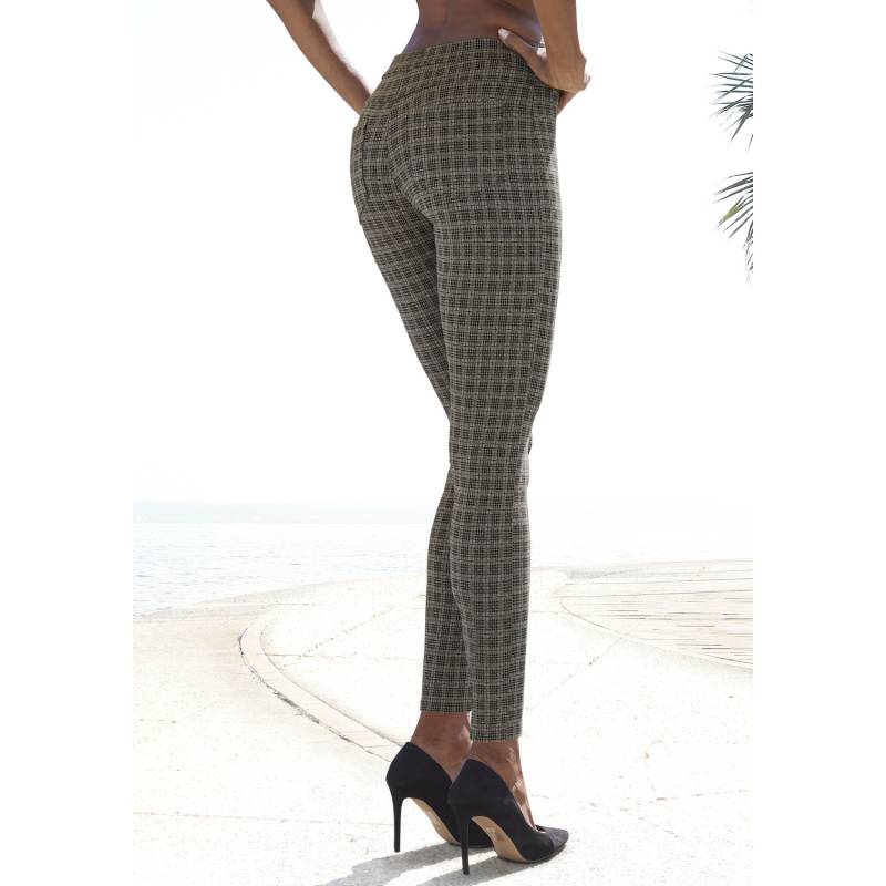 LASCANA Leggings Damen beige schwarz gemustert Gr.36/38 von Lascana
