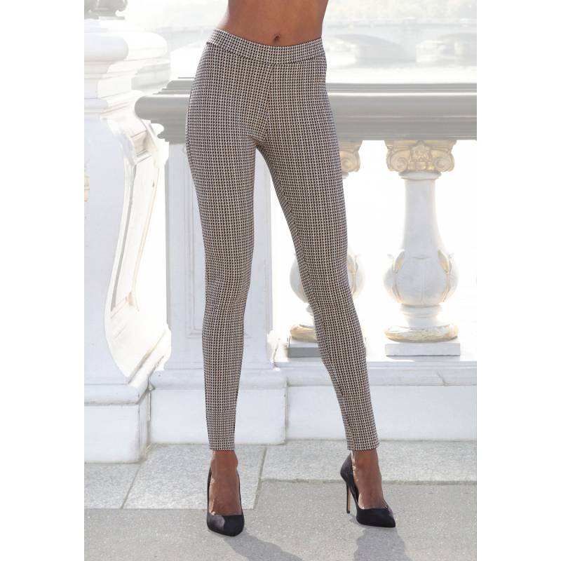 LASCANA Leggings Damen schwarz beige weiß gemustert Gr.48/50 von Lascana