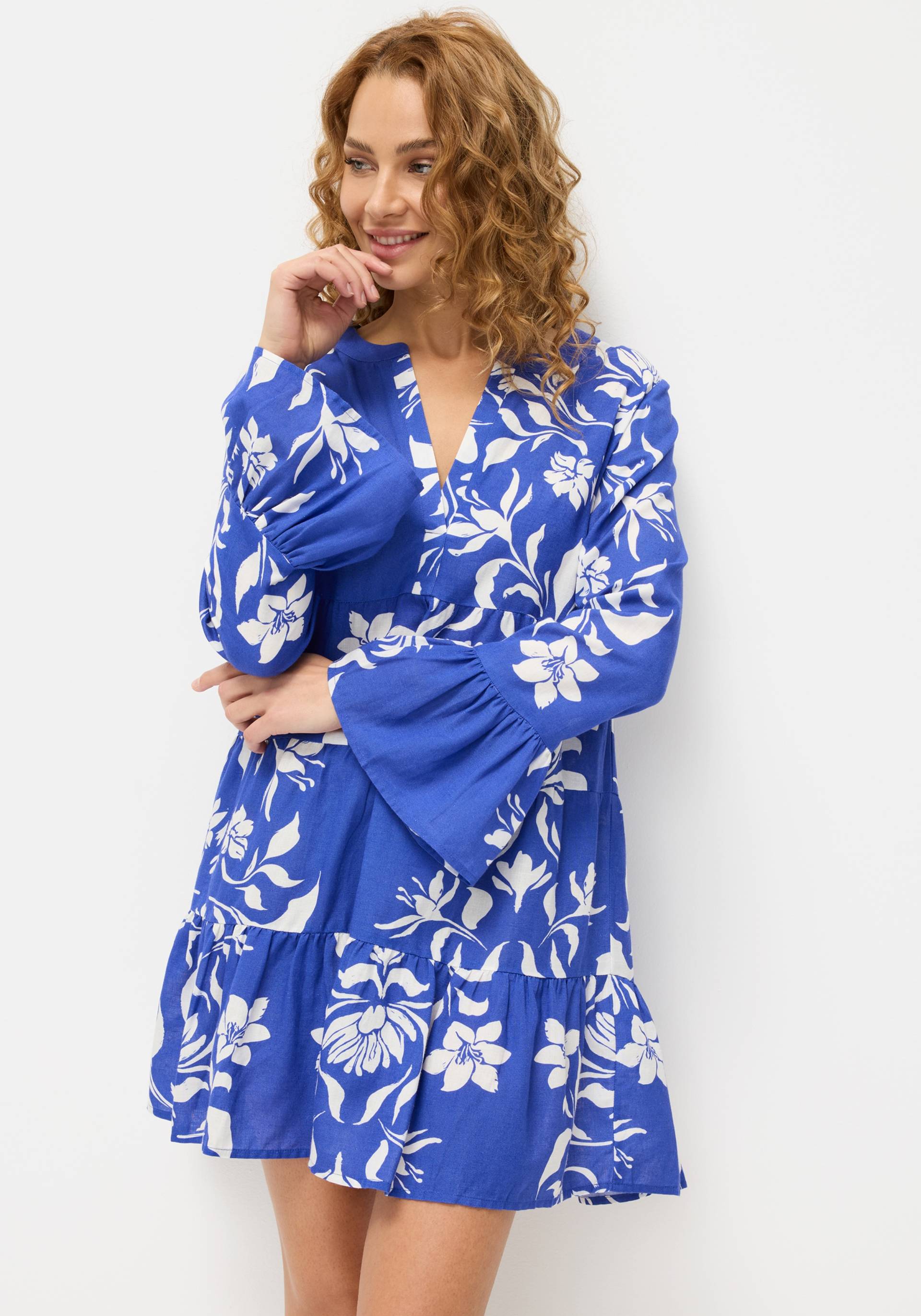 LASCANA Longbluse, aus weicher Webware mit Leinenanteil, sommerliche Tunika von Lascana