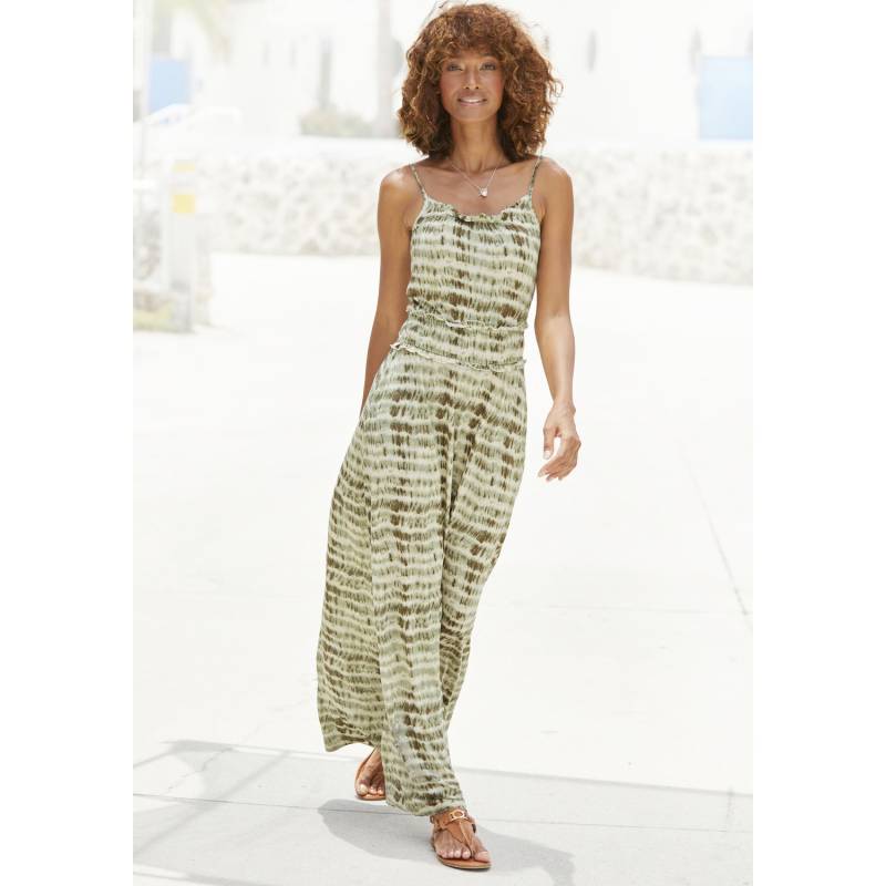 LASCANA Maxikleid Damen grün-creme bedruckt Gr.46 von Lascana