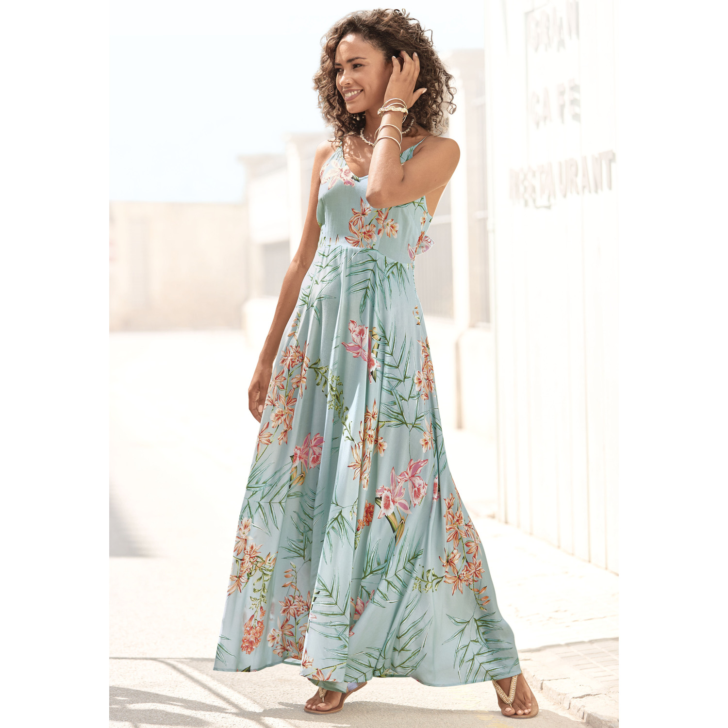 LASCANA Maxikleid Damen türkis bedruckt Gr.34 LASCANA Maxikleid Damen türkis bedruckt Gr.34 von Lascana