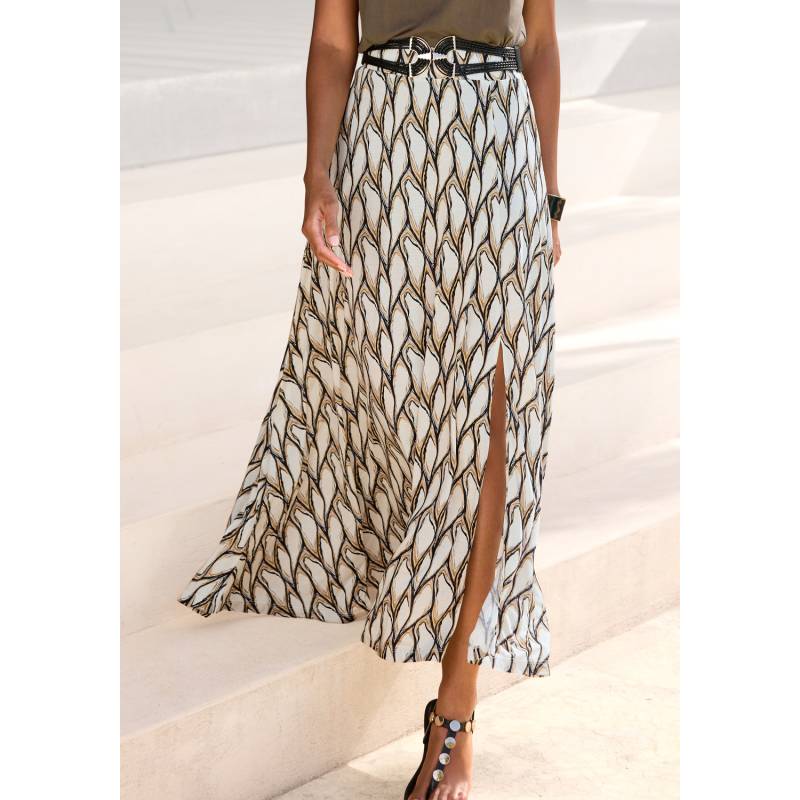 LASCANA Maxirock Damen creme-khaki bedruckt Gr.42 LASCANA Maxirock Damen creme-khaki bedruckt Gr.42 von Lascana