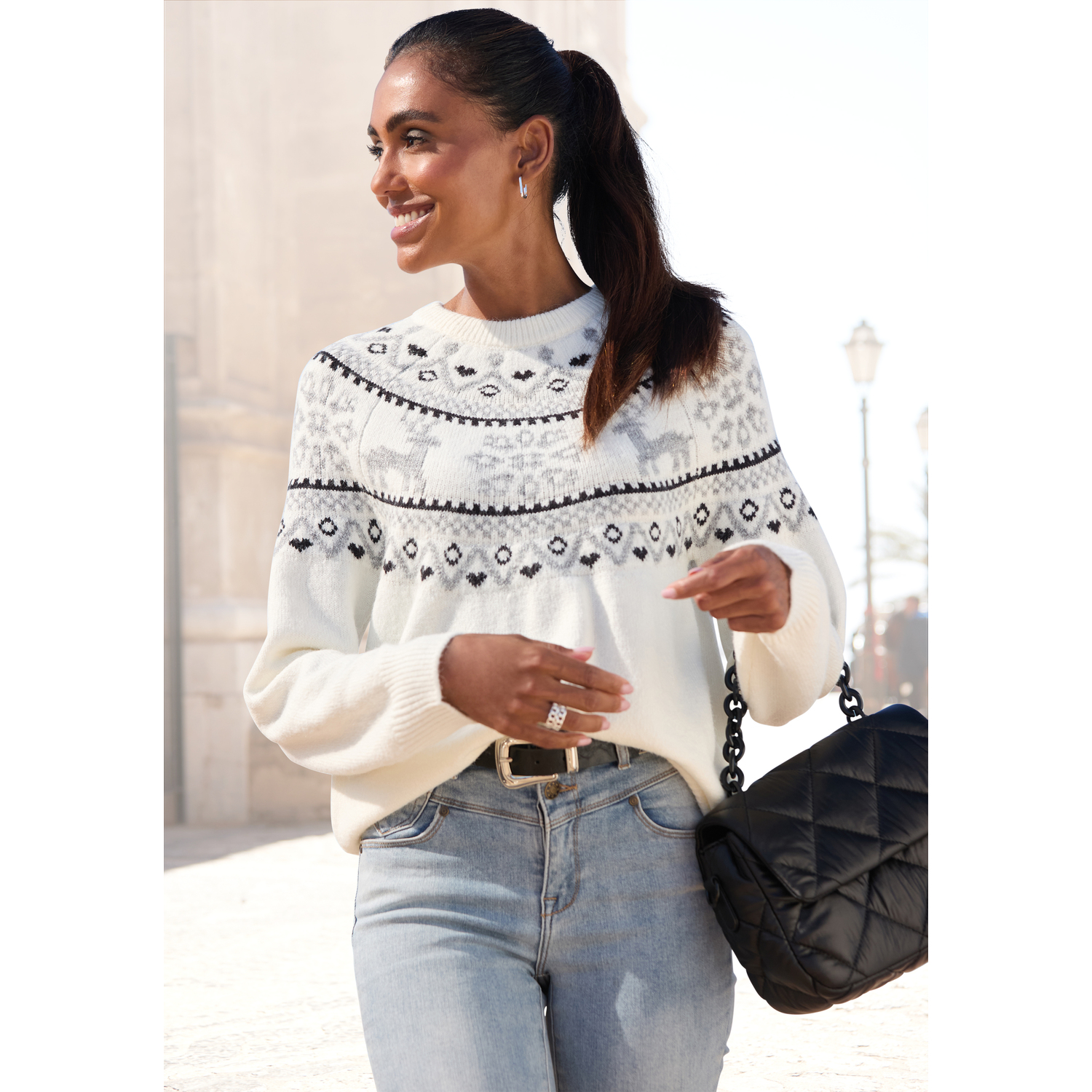 LASCANA Norwegerpullover Damen weiß Gr.36/38 von Lascana