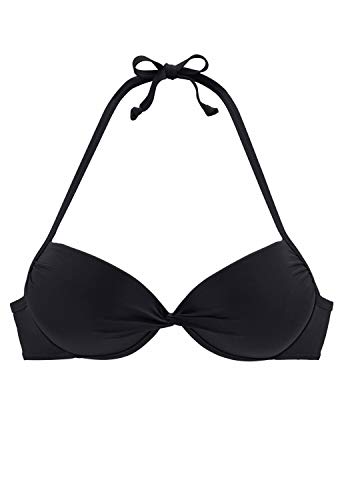 Lascana Damen Push-Up-Bikini-Top wattierte Cups, Mix-Kini, zum Binden, verführerisches Dekolleté am Strand von Lascana