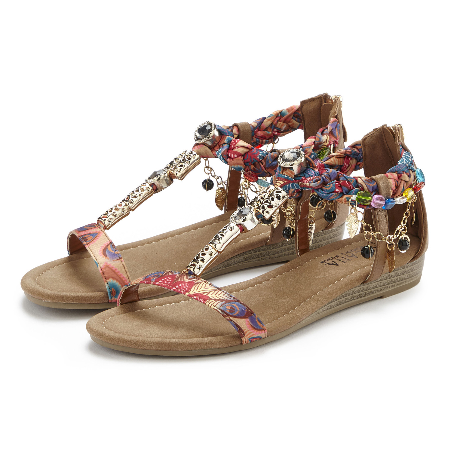 LASCANA Sandale Damen rosa/camelfarben Gr.39 von Lascana