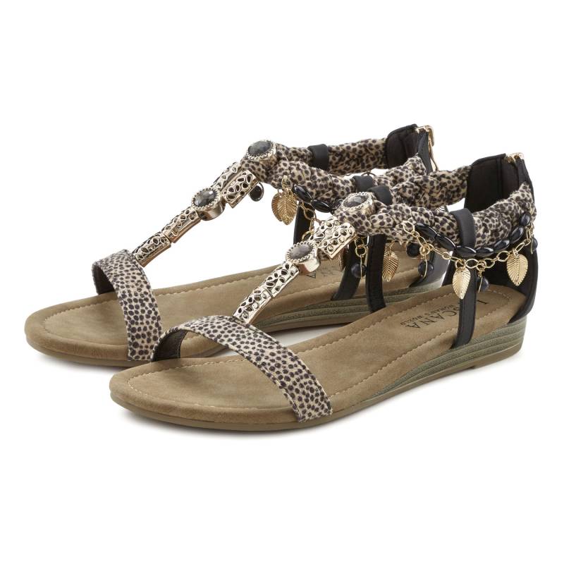 LASCANA Sandale Damen schwarz gepunktet Gr.43 von Lascana