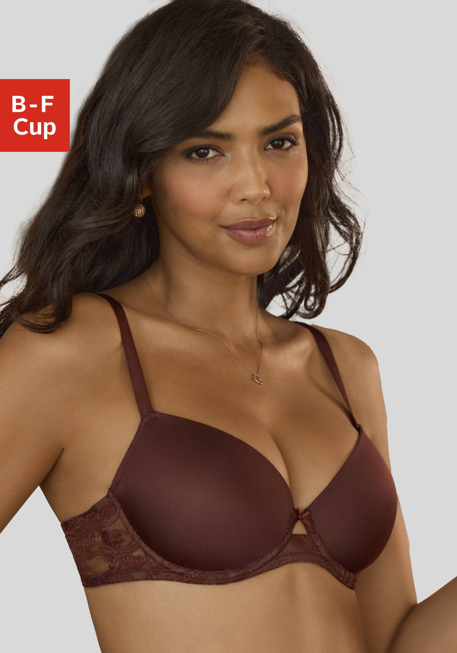 LASCANA Schalen-BH, mit Bügel und wunderschönem Spitzenrücken, sexy Dessous von Lascana
