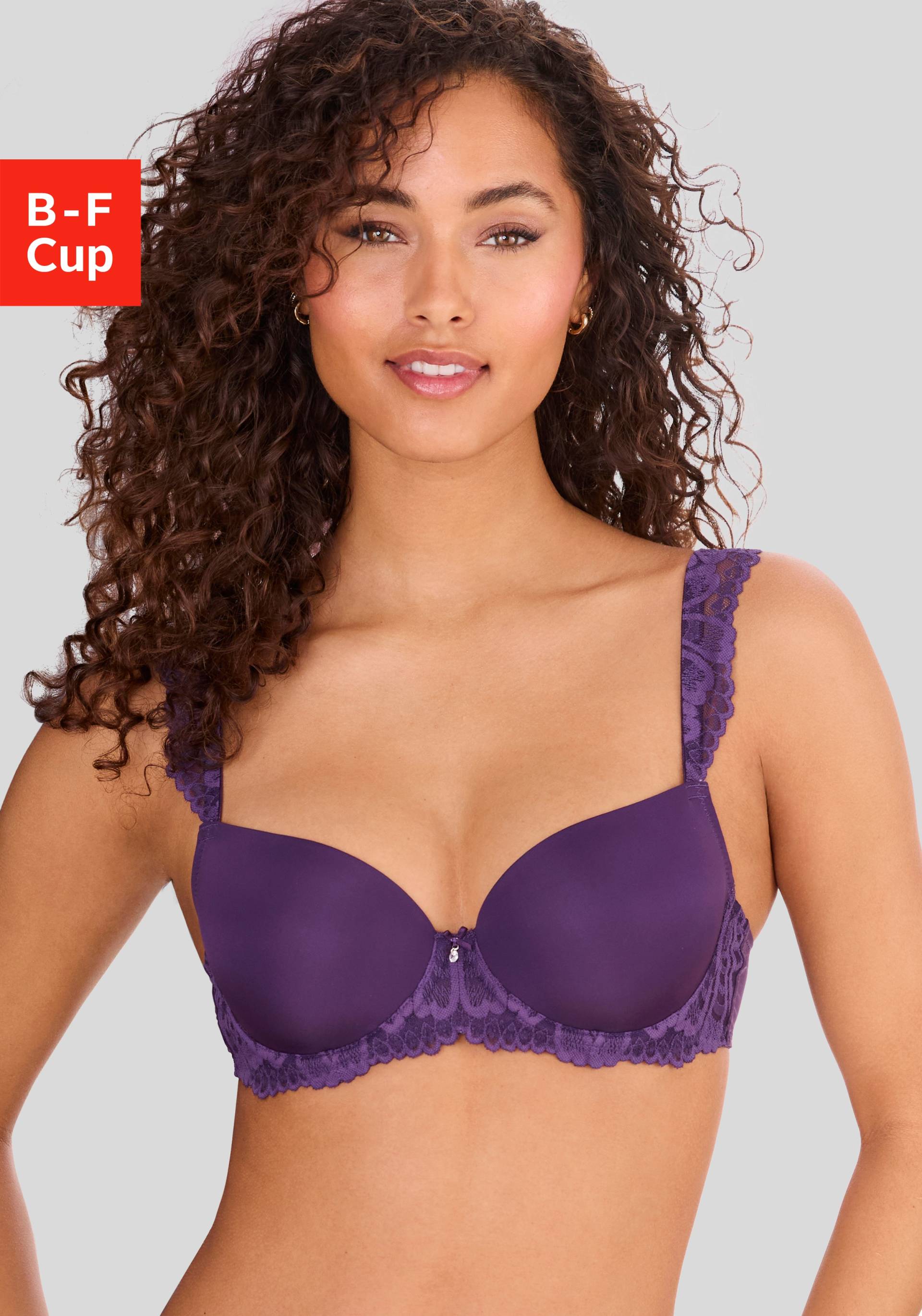 LASCANA Schalen-BH "Flora" mit wunderschönen Spitzenträgern und edlem Glitzeraccessoire, Dessous von Lascana