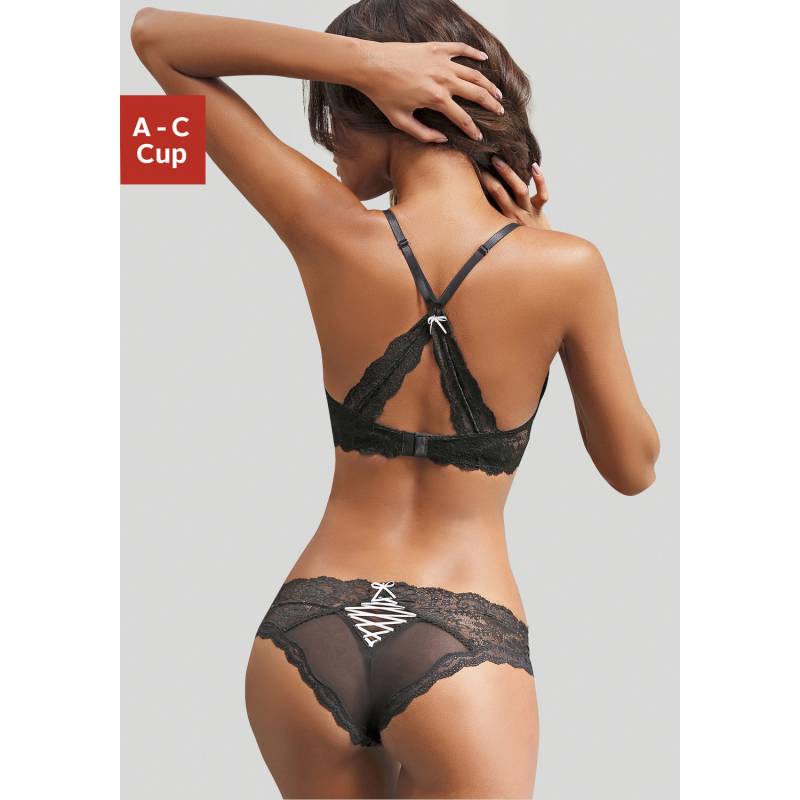 LASCANA Set: Push-up-BH Damen schwarz-rosa Gr.75B von Lascana