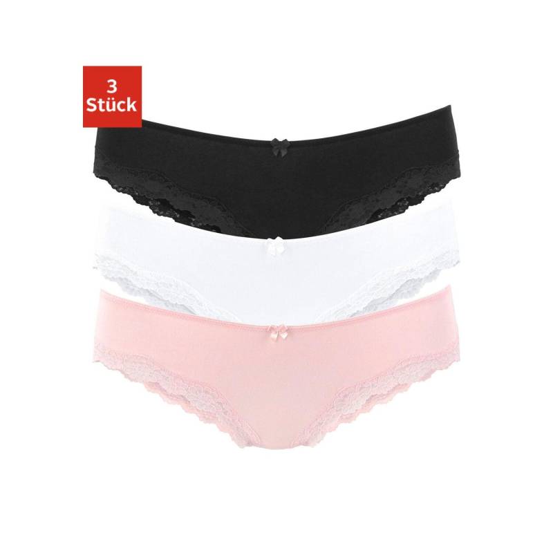 LASCANA Slip Damen rosa, weiß, schwarz Gr.36/38 von Lascana