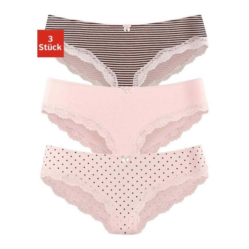 LASCANA Slip Damen rosé-gepunktet, gestreift, uni Gr.44/46 von Lascana