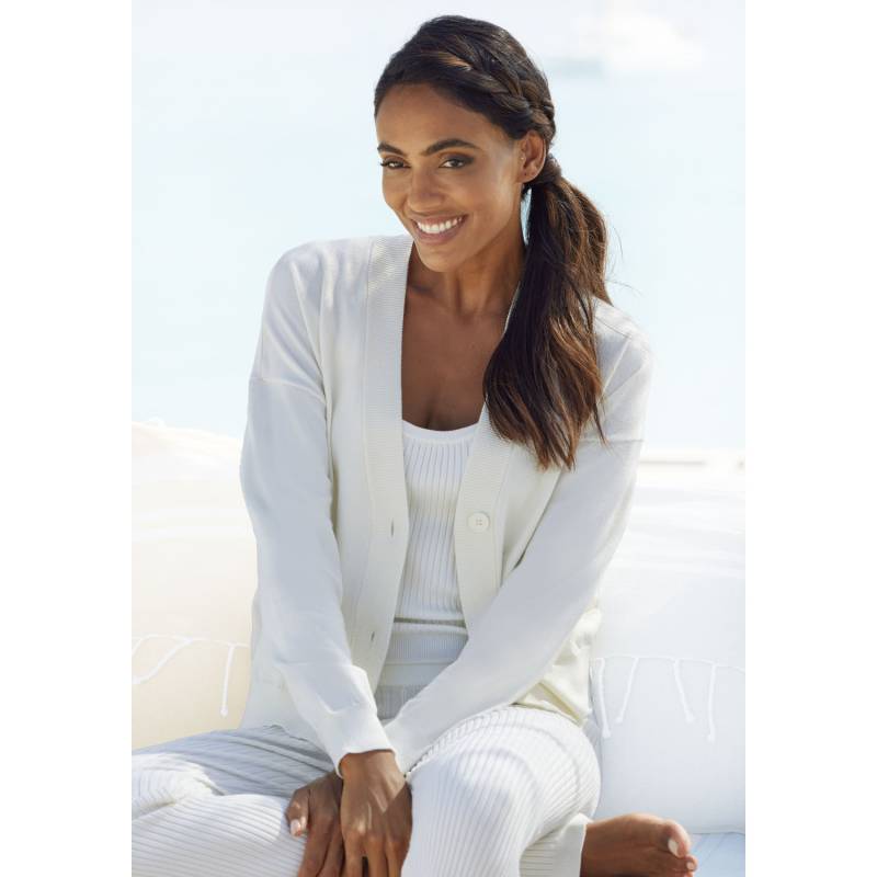 LASCANA Strickjacke Damen cream Gr.32/34 von Lascana